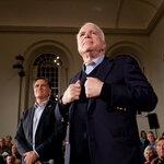 Two of the few Republican senators willing to defy President Trump: Mitt Romney, left, and John McCain.